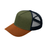 GORRA TRUCKER PREMIUM CUSTOMIZADA LISA MARRON Y AZUL MARINO