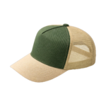 GORRA TRUCKER PREMIUM CUSTOMIZADA LISA VERDE Y BEIGE