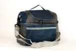 BOLSO TERMICO COMBINADO AZUL Y GRIS CON DOBLE COMPARTIMIENTO