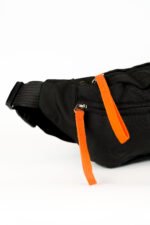 RIÑONERA OXFORD NEGRO CON CIERRE NARANJA - Imagen 3