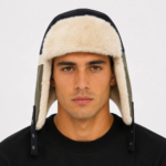 GORRO AVIADOR AZUL MARINO/CRUDO/GRIS - Imagen 3