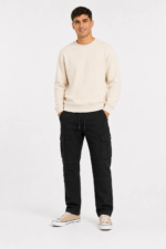 PANTALON CARGO GABARDINA NEGRO - Imagen 2