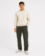 PANTALON CARGO GABARDINA VERDE MILITAR - Imagen 2