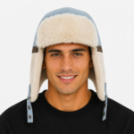 GORRO AVIADOR CELESTE/MARRON/CRUDO - Imagen 3