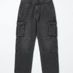 PANTALON JEANS CARGO NEGRO