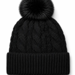 GORRO FORRADO MICROPIEL CON POMPON NEGRO
