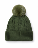 GORRO FORRADO MICROPIEL CON POMPON VERDE MILITAR