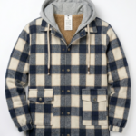 Campera Camisaco Gris Forrada Micropiel con Capucha