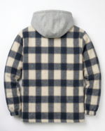 Campera Camisaco Gris Forrada Micropiel con Capucha - Imagen 3