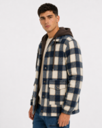 Campera Camisaco Marron Forrada Micropiel con Capucha - Imagen 2